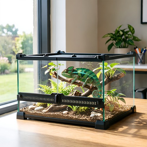 Glass terrarium reptile - terrarium,