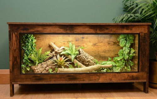 Dark wood vivarium - dark,
